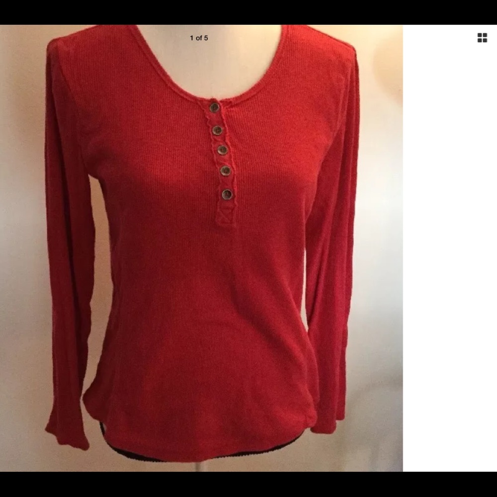 Sonoma Thermal Shirt Size Medium Bright Red!